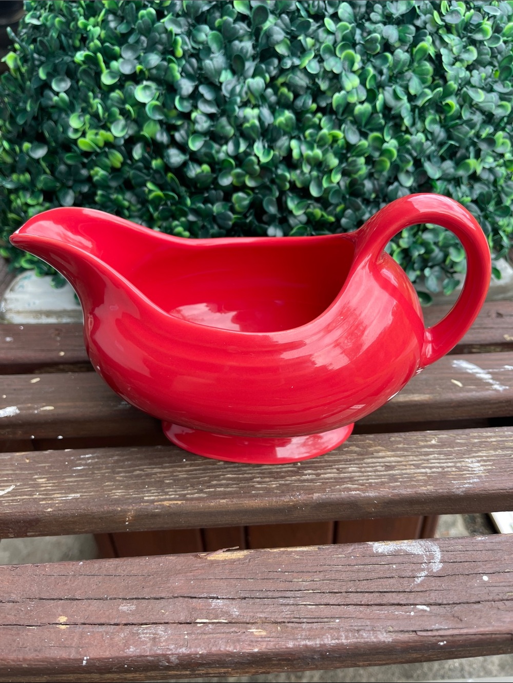 Fiestaware red gravy boat